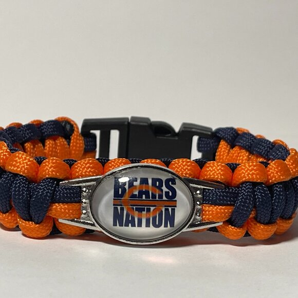 Chicago Bears NFL "BEARS NATION" Paracord Bracelet NEW Free Shipping!! - Picture 1 of 2